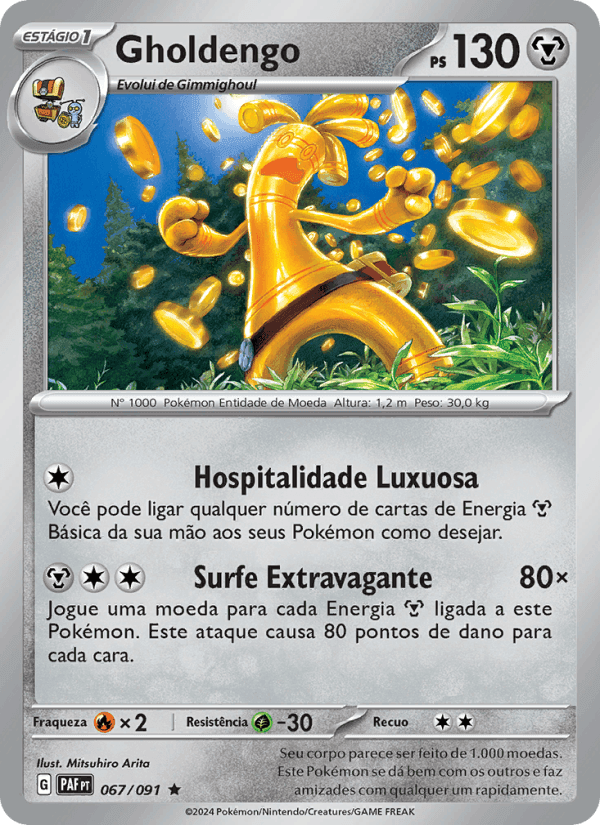 Gholdengo, card 067 from Destinos de Paldea