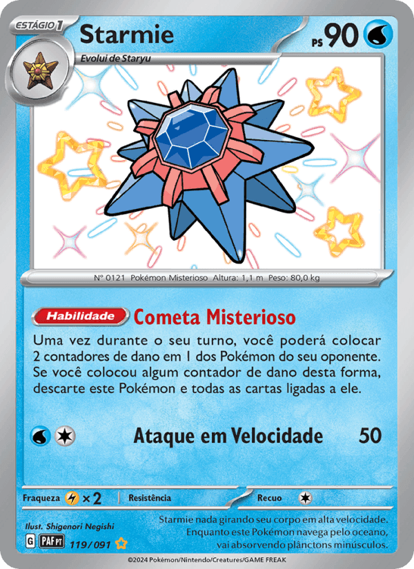Starmie, carta 119 di Destinos de Paldea