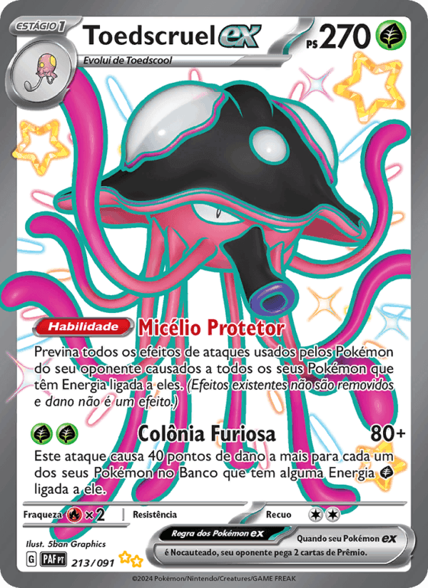 Toedscruel ex, card 213 from Destinos de Paldea