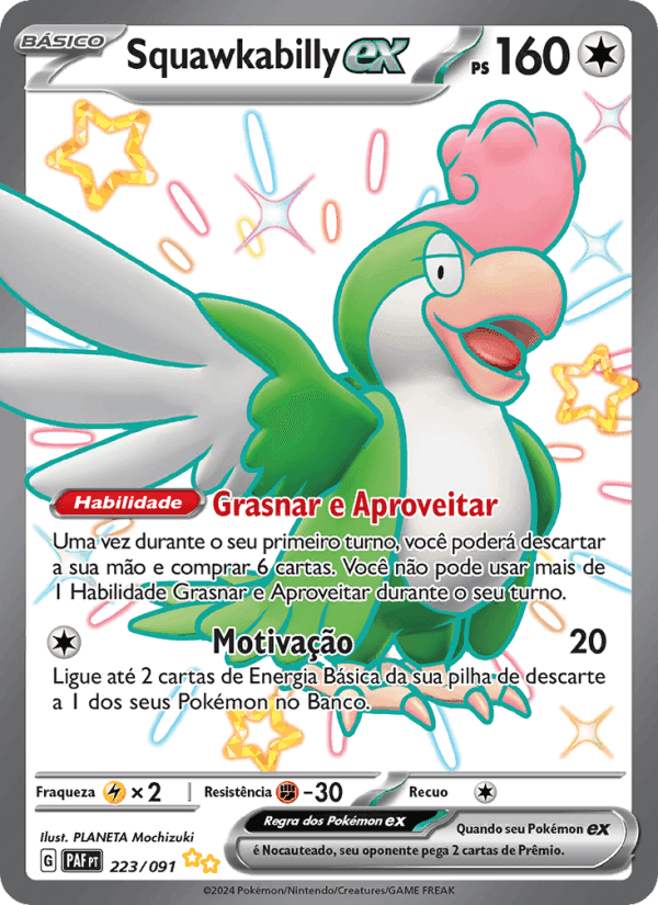 Squawkabilly ex, card 223 from Destinos de Paldea
