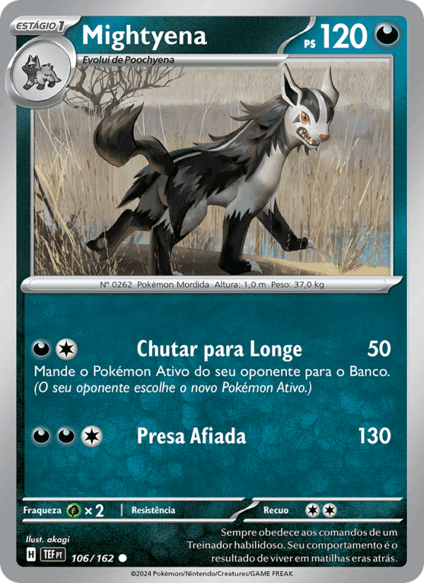 Mightyena, card 106 from Forças Temporais