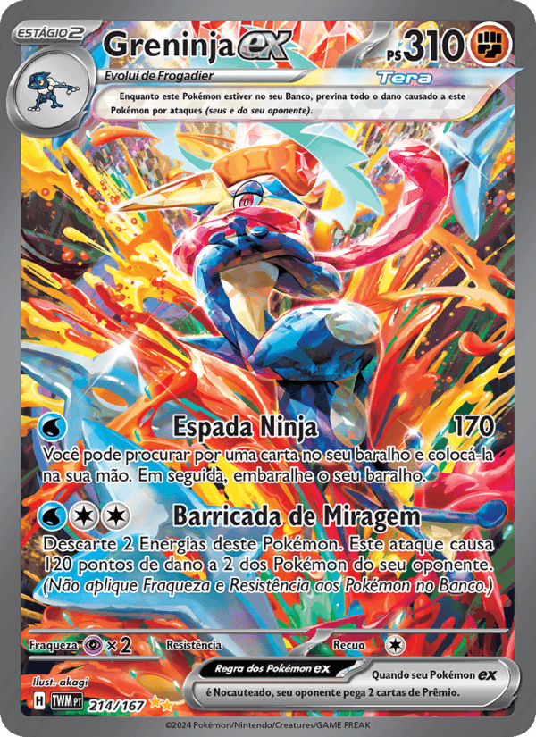 Greninja ex, carte 214 de Máscaras do Crepúsculo