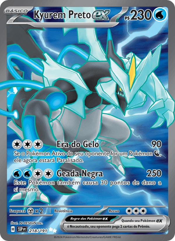Kyurem Preto ex, card 218 from Fagulhas Impetuosas