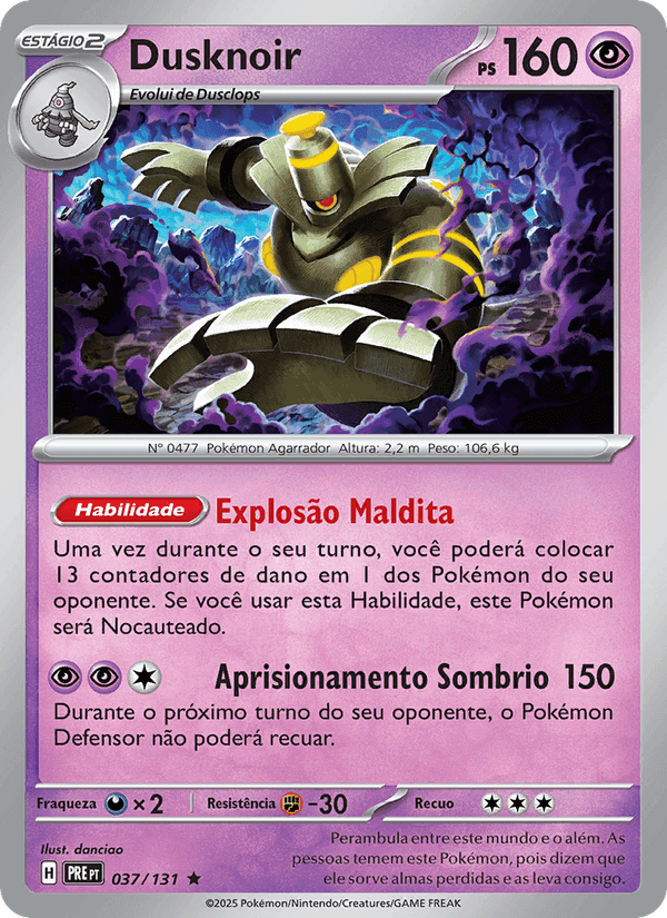 Dusknoir, carte 037 de Evoluções Prismáticas