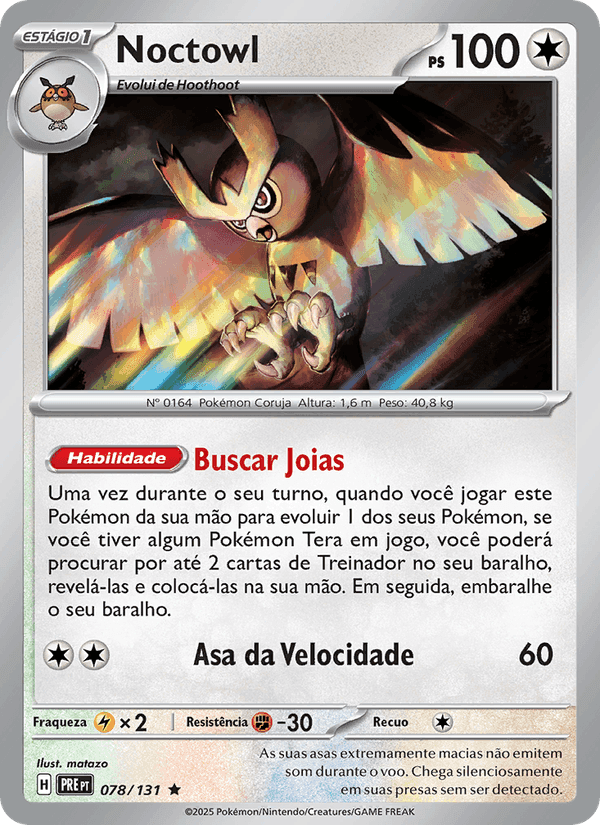 Noctowl, carte 078 de Evoluções Prismáticas