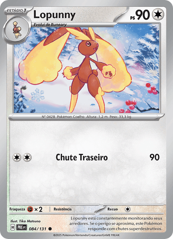 Lopunny, card 084 from Evoluções Prismáticas