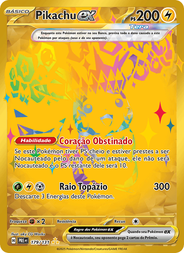 Pikachu ex, card 179 from Evoluções Prismáticas