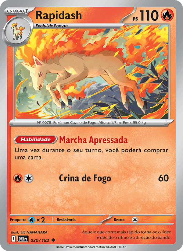 Rapidash, carta 030 de Rivais Predestinados