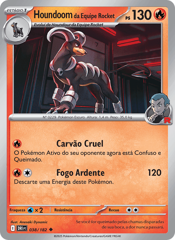 Houndoom da Equipe Rocket, card 038 from Rivais Predestinados
