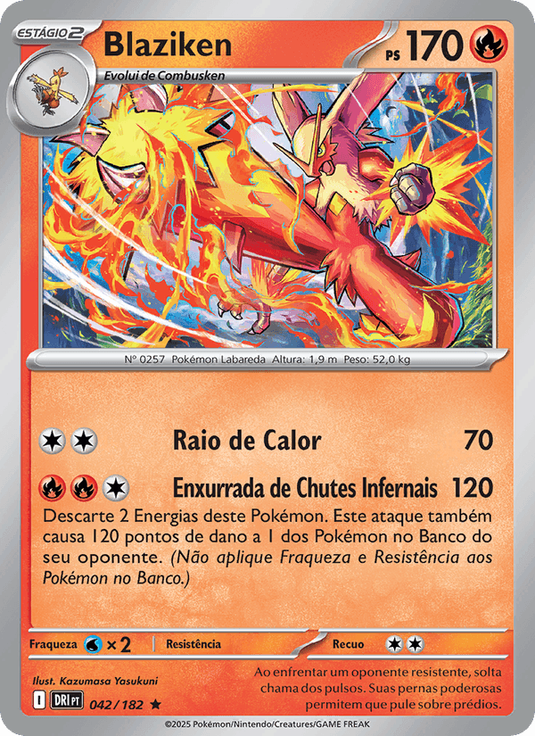 Blaziken, carta 042 de Rivais Predestinados