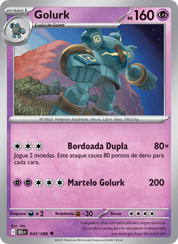 Golurk, carte 043 de Raio Preto