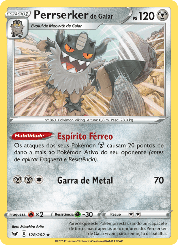 Perrserker de Galar, card 128 from Espada e Escudo