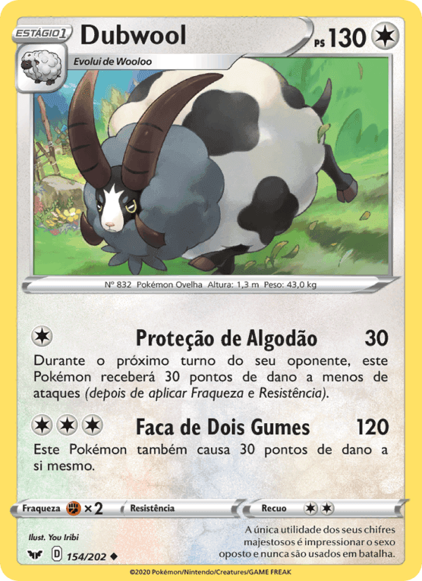 Dubwool, card 154 from Espada e Escudo