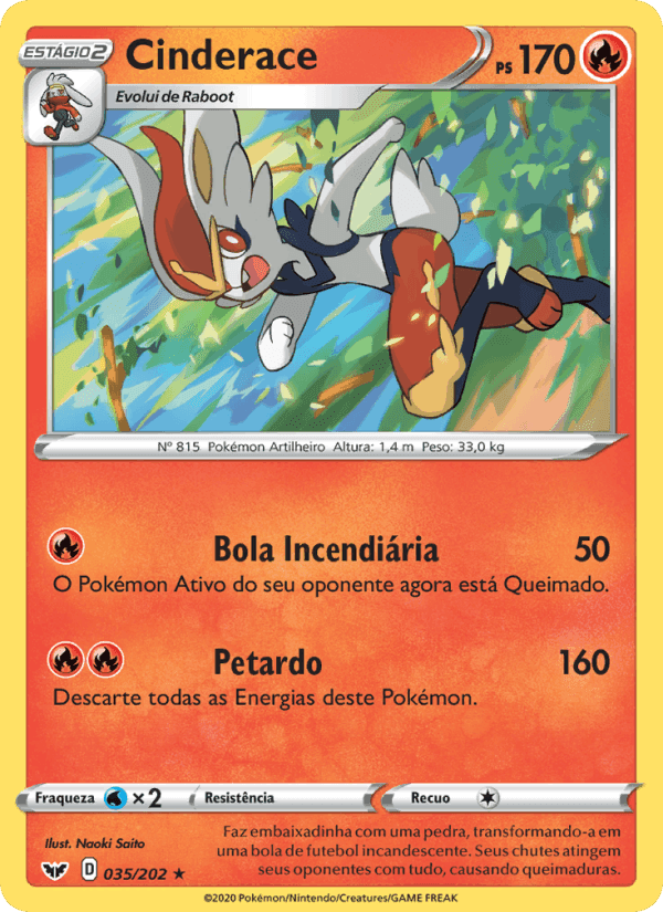 Cinderace, carta 35 de Espada e Escudo