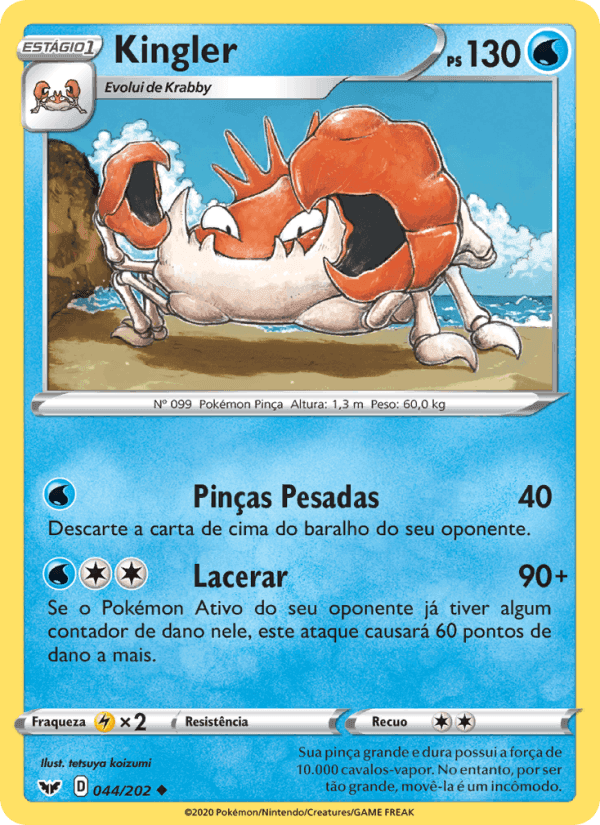 Kingler, carta 44 di Espada e Escudo
