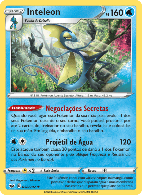Inteleon, carta 58 di Espada e Escudo