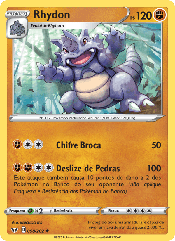 Rhydon, card 98 from Espada e Escudo