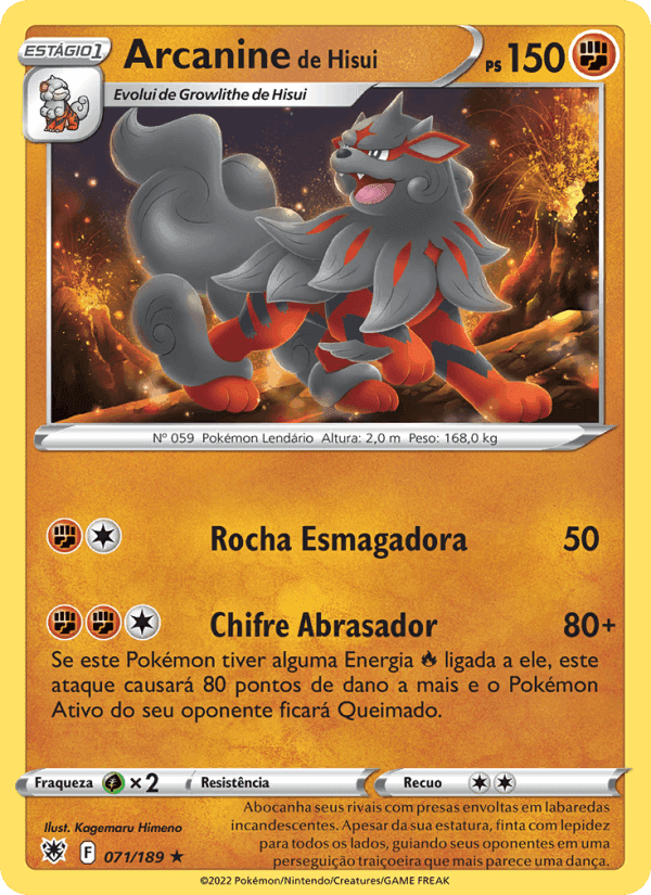 Arcanine de Hisui, card 071 from Estrelas Radiantes