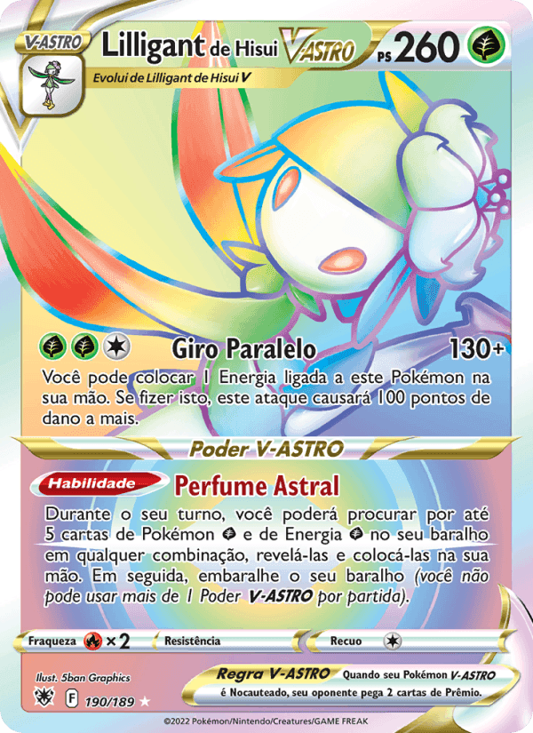 Lilligant de Hisui V-ASTRO, card 190 from Estrelas Radiantes