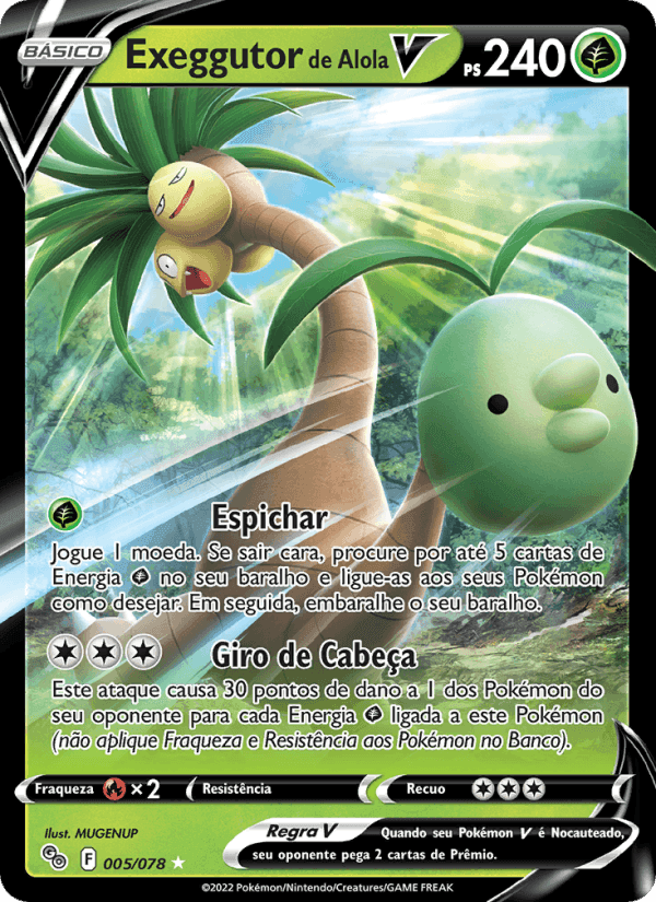 Exeggutor de Alola V, card 005 from Pokémon GO