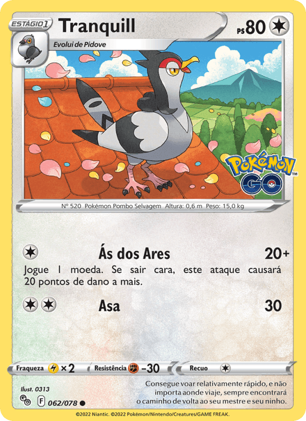 Tranquill, card 062 from Pokémon GO