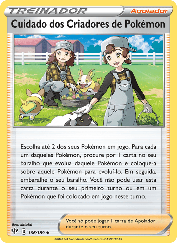 Cuidado dos Criadores de Pokémon, carte 166 de Escuridão Incandescente