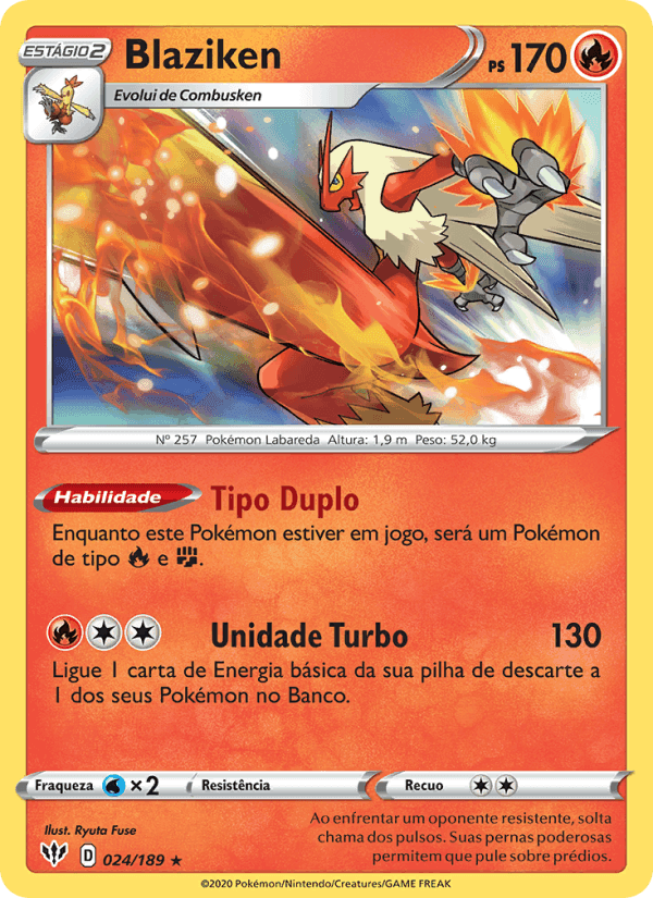Blaziken, carta 24 de Escuridão Incandescente
