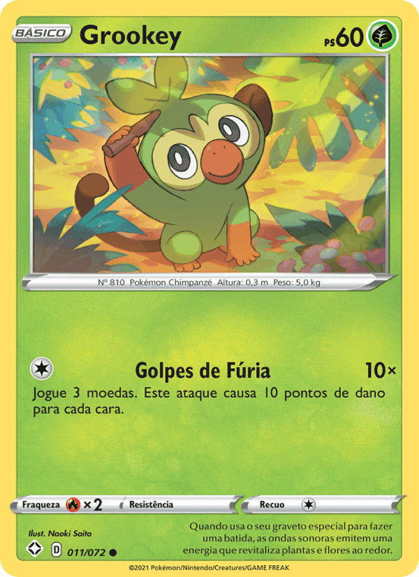 Grookey, carta 11 di Destinos Brilhantes