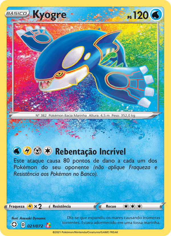 Kyogre, carta 21 de Destinos Brilhantes