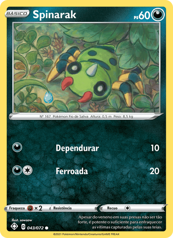 Spinarak, carta 43 di Destinos Brilhantes