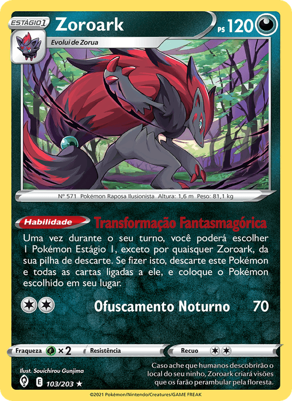 Zoroark, card 103 from Céus em Evolução