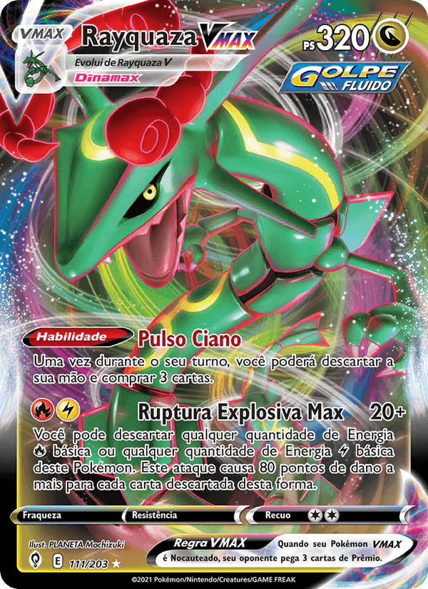 Rayquaza VMAX, carta 111 de Céus em Evolução