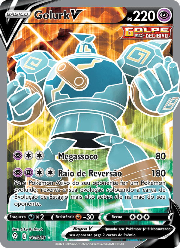 Golurk V, card 181 from Céus em Evolução