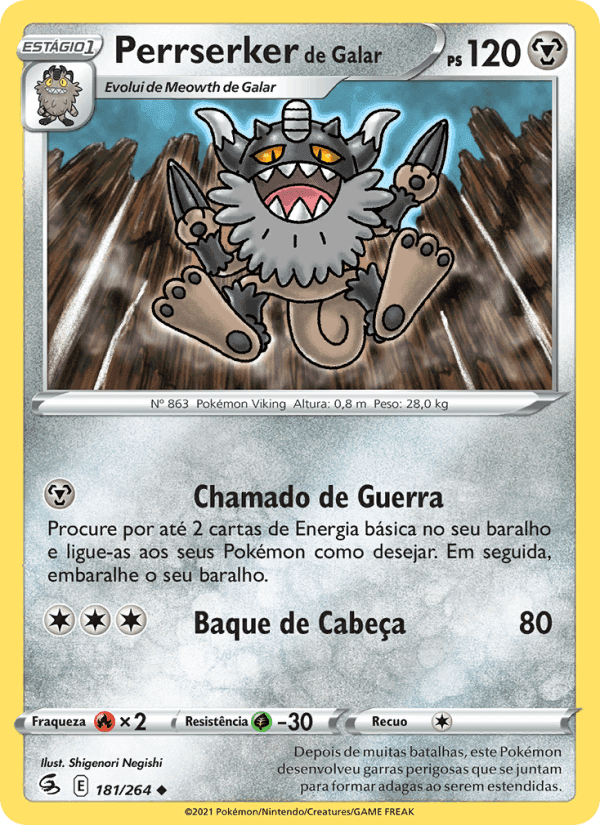 Perrserker de Galar, card 181 from Golpe Fusão