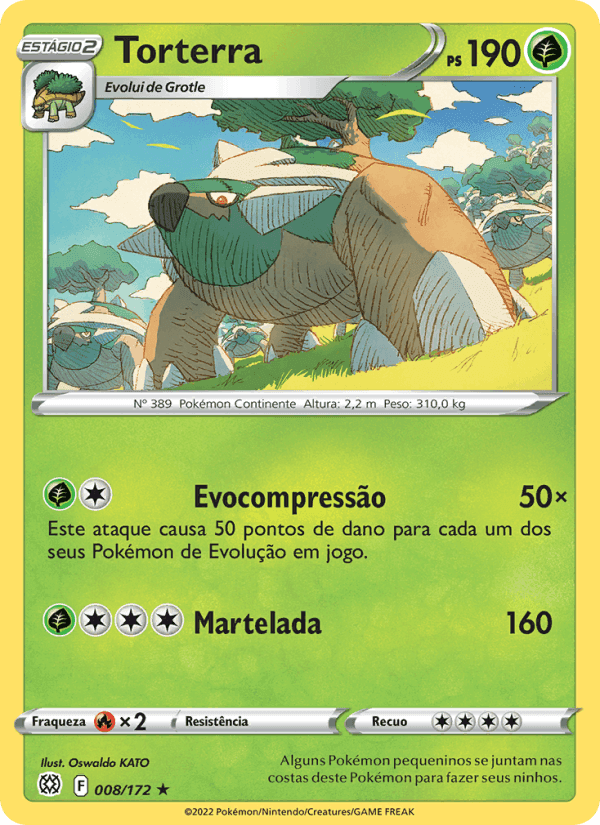 Torterra, carta 008 de Astros Cintilantes
