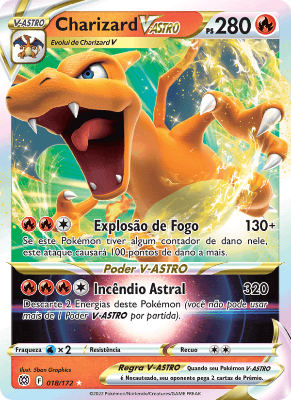 Charizard V-ASTRO, carta 018 de Astros Cintilantes