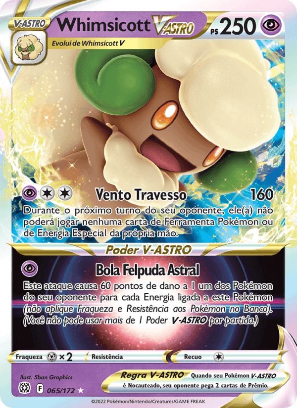 Whimsicott V-ASTRO, card 065 from Astros Cintilantes