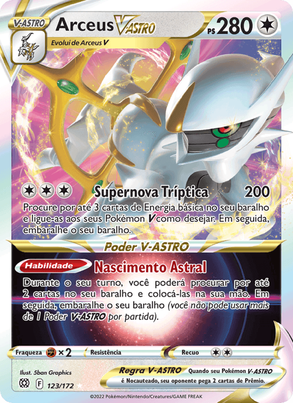 Arceus V-ASTRO, card 123 from Astros Cintilantes
