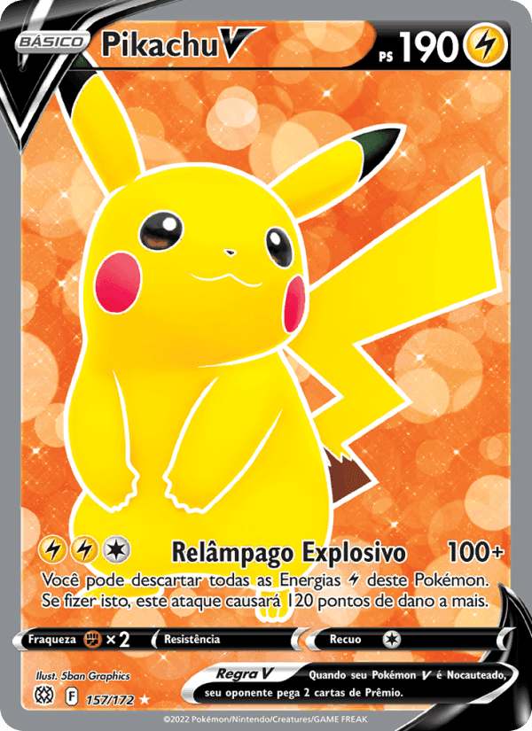 Pikachu V, card 157 from Astros Cintilantes