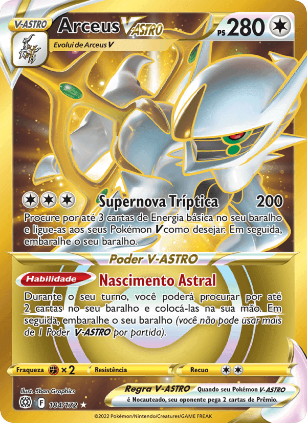 Arceus V-ASTRO, card 184 from Astros Cintilantes