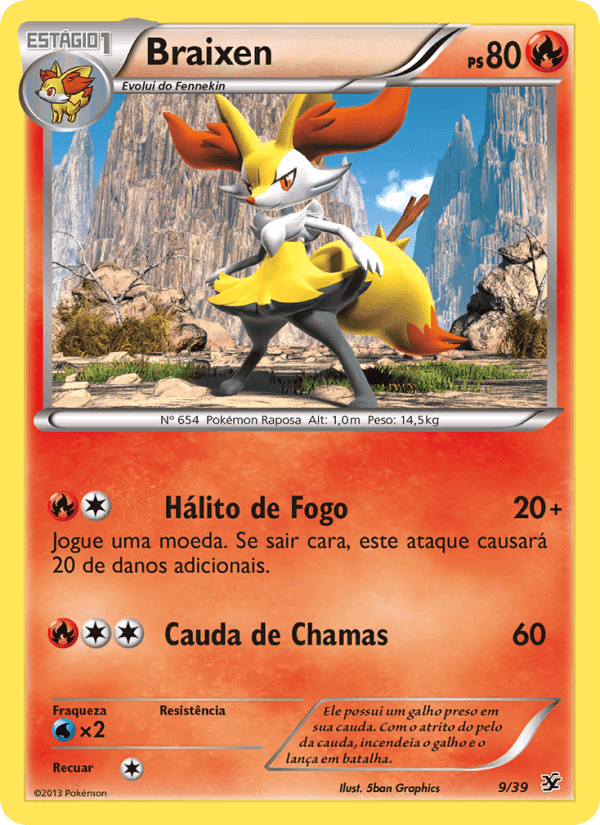 Braixen, carta 9 de Conjunto para Iniciantes Kalos