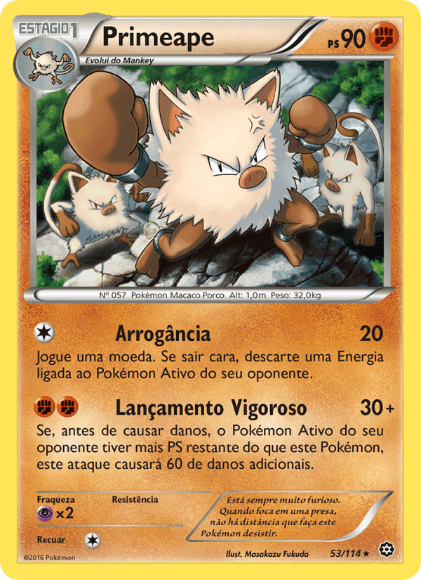 Primeape, carta 53 di Cerco de Vapor