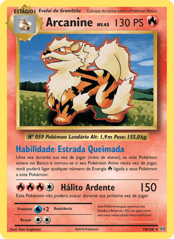 Arcanine, carta 18 de Evoluções