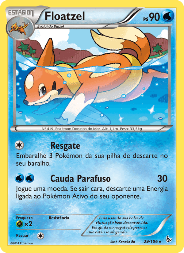 Floatzel, carta 29 di Flash de Fogo