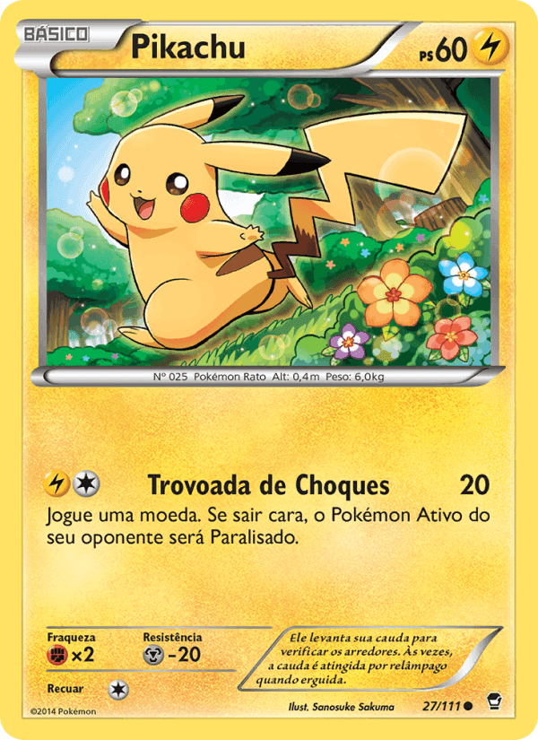 Pikachu, carta 27 di Punhos Furiosos