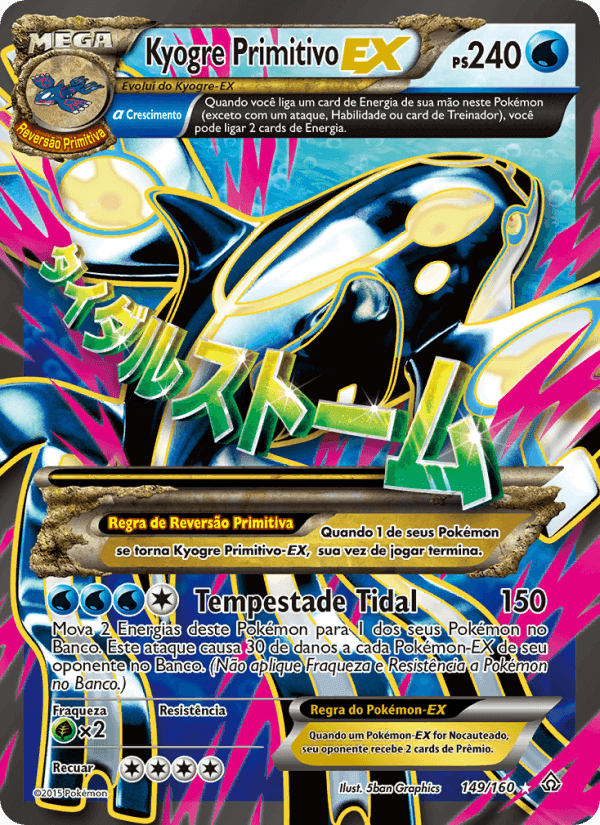 Kyogre PrimitivoEX, card 149 from Conflito Primitivo