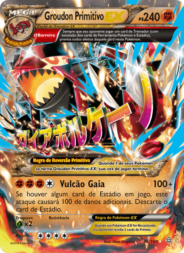 Groudon Primitivo EX, carte 86 de Conflito Primitivo
