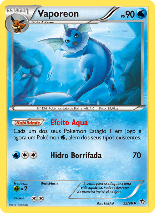 Vaporeon, carte 22 de Origens Ancestrais