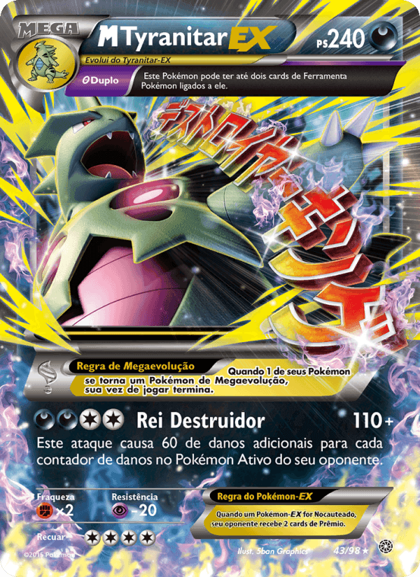 M-Tyranitar EX, carte 43 de Origens Ancestrais