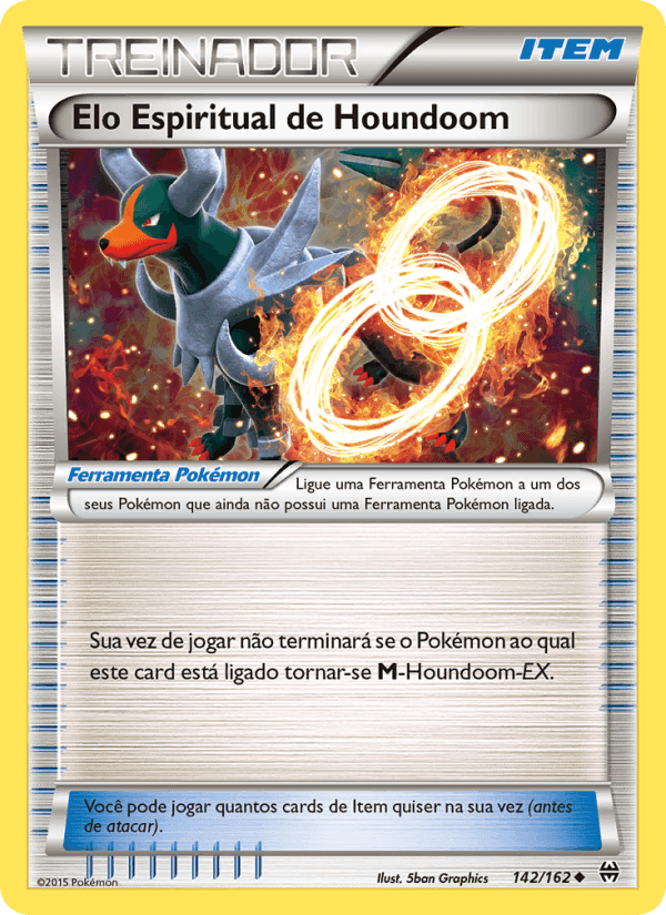 Elo Espiritual de Houndoom, card 142 from Turbo Revolução